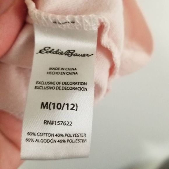 Eddie Bauer pink tshirt tee top girls 10-12 Medium Mountain sun set rise - Picture 3 of 5